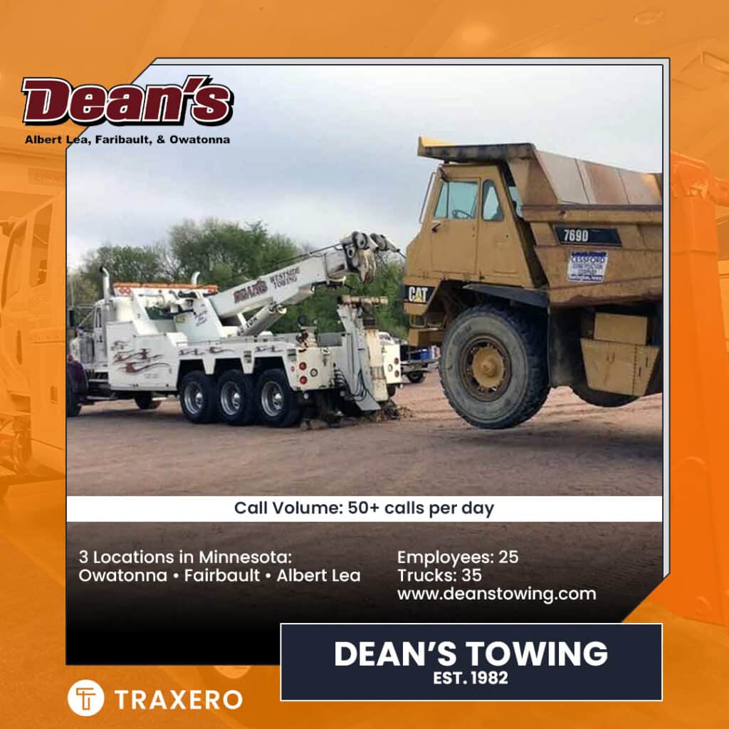 Dean's Towing Stats