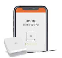 Payments screen on a mobile device and a mobile card reader