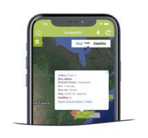 Map view of GPS fleet tracking on a mobile device