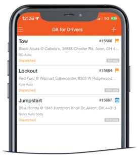 Dispatch Anywhere for Drivers mobile app on an Apple iPhone