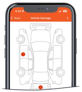 Note existing vehicle damage using the Dispatch Anywhere Driver's App