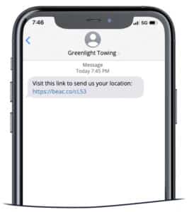 Geolocation text message link on an iPhone