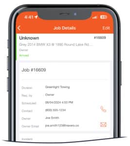 Job details screen in the Dispatch Anywhere Drivers App