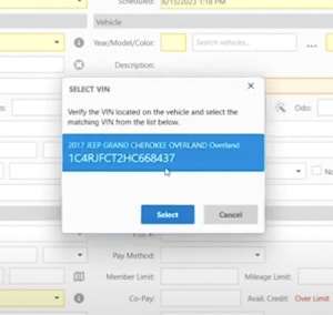 Use the Magic VIN feature to populate the vehicle identification number