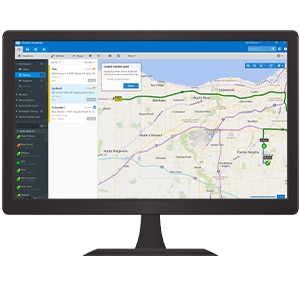 Screen preview of a dispatcher's map view