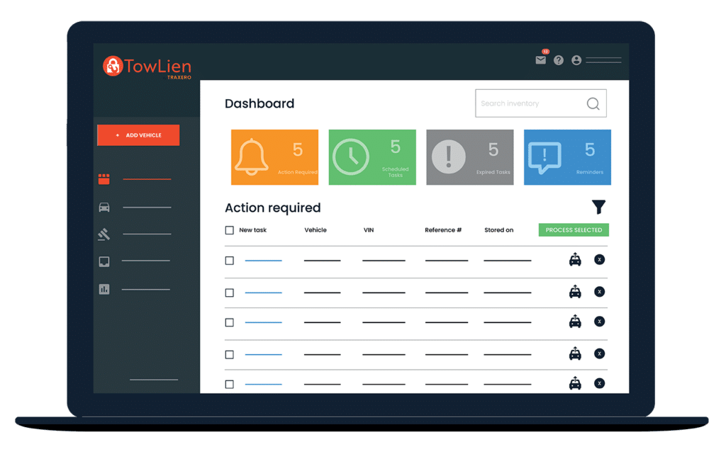 A digital version of the dashboard screen from TowLien by TRAXERO