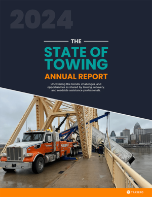 2024 State of Towing Annual Report cover featuring a photo from Suburban Towing in Louisville, KY