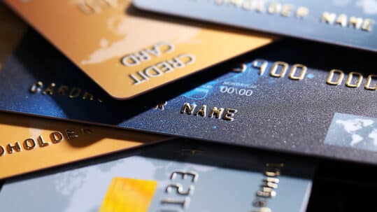 A pile of credit cards
